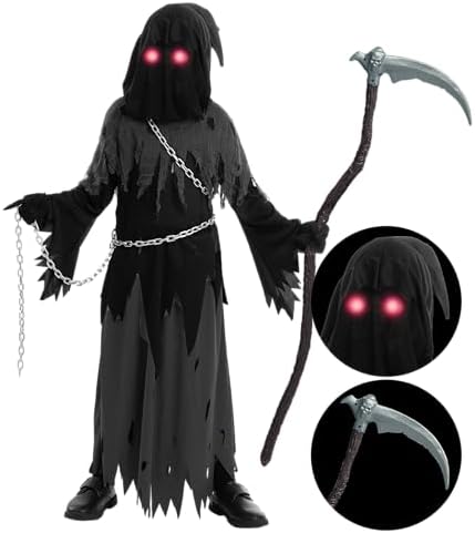 Spooktacular Creations Glowing Eyes Grim Reaper Costume
