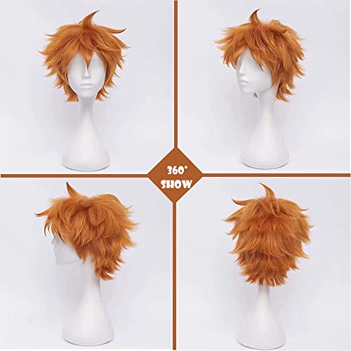 Short Orange Fluffy Wig - Image 3
