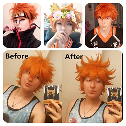 Short Orange Fluffy Wig - Image 5