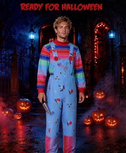 5 Pcs Adult Chucky Ghost Cosplay Outfit Set - Image 6
