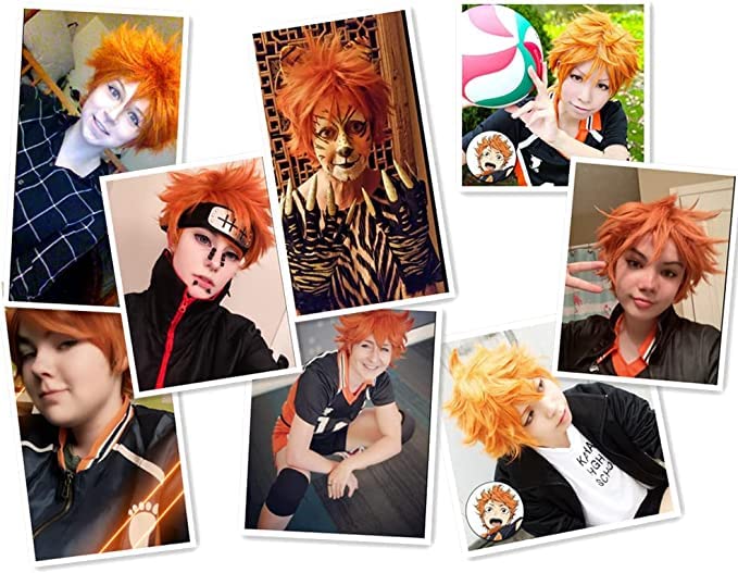 Short Orange Fluffy Wig - Image 6
