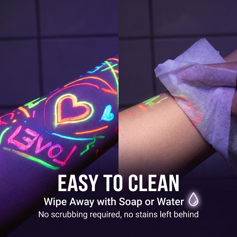 18-Color Face And Body Paint Markers And Reusable Stencil Set - Image 7
