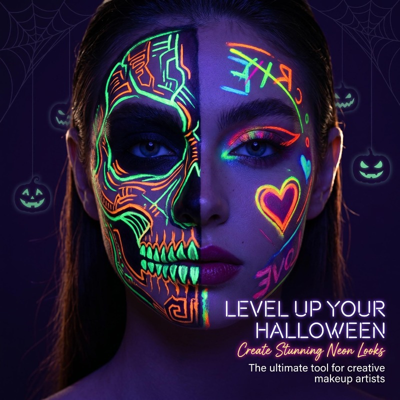 18-Color Face And Body Paint Markers And Reusable Stencil Set - Image 4