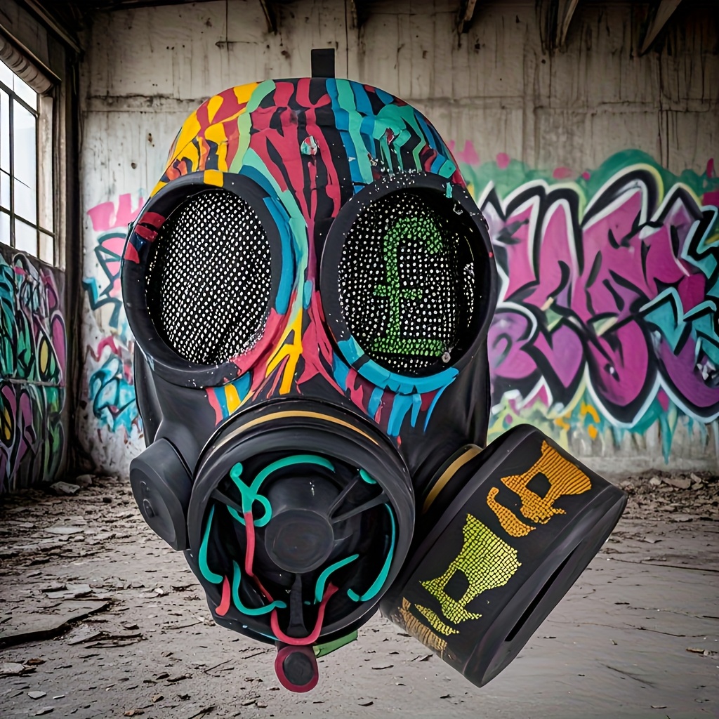 Graffiti Painted Gas Mask Headgear Cyberpunk